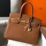 Hermes Brown Clemence Birkin 30cm Bag