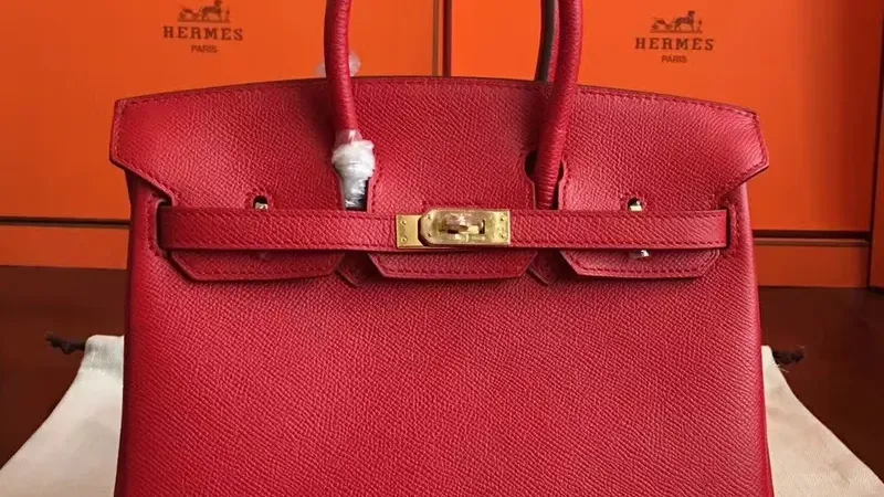 Hermes Red Birkin 25cm Epsom Handmade Bag — Timeless Luxury and Practical Elegance