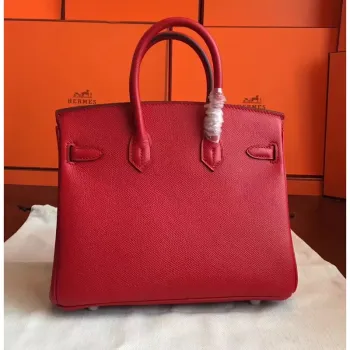 Hermes Red Birkin 25cm Epsom Handmade Bag