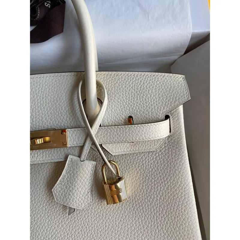 Hermes Birkin 30 Retourne Handmade Bag In Nata Clemence Leather