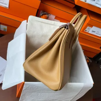 Hermes Birkin Inside Out 25 Bag in Biscuit Swift Calfskin