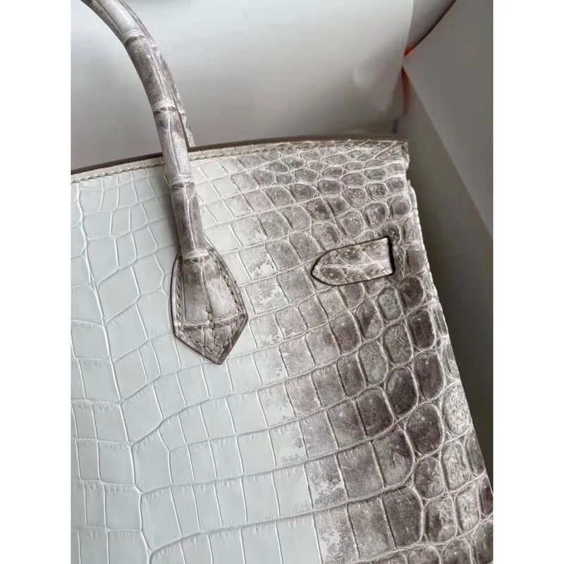 Hermes Diamond Birkin 25cm In Himalaya Niloticus Crocodile Skin