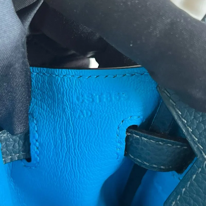 Hermes Birkin Officier 25 Handmade Bag in Vert Cypress Clemence Leather