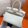 Hermes Beton Birkin 30cm Ostrich Handmade Bag