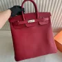 Hermes HAC Birkin 40 Handmade Bag in Red Clemence Leather