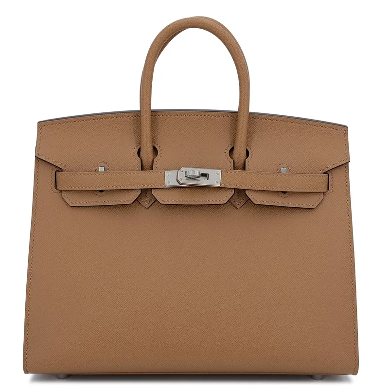 Hermes Birkin 25 Sellier Handmade Bag In Chai Epsom Calfskin