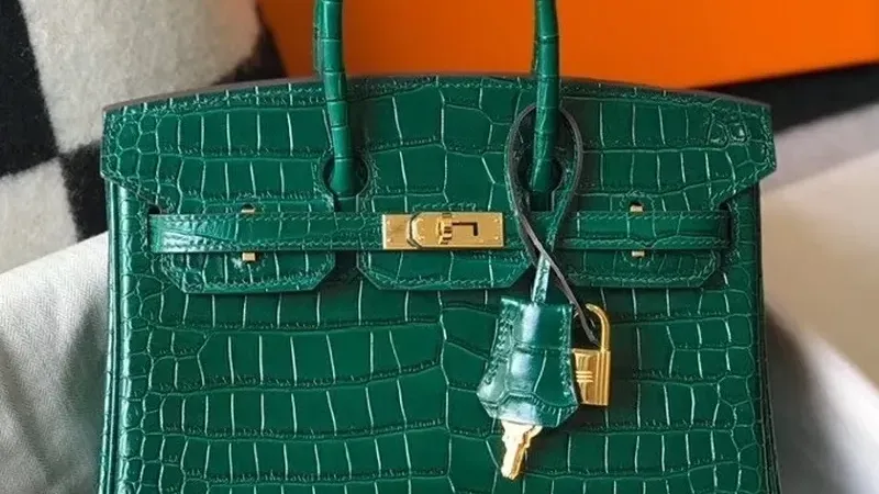 Hermes Birkin 25cm in Green Embossed Crocodile Leather — A Compact Investment Classic