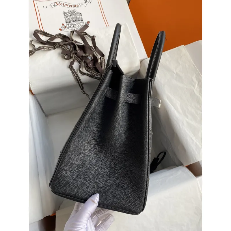 Hermes Ghillies Birkin 35cm Limited edition Bag In Black Calfskin