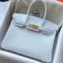 Hermes Birkin 30 Handmade Bag In White Crocodile Niloticus Matte Skin