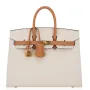 Hermes HSS Birkin 25 Sellier Bag in Craie and Gold Epsom Calfskin