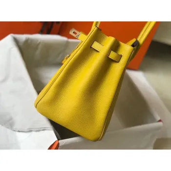 Hermes Yellow Clemence Birkin 35cm Bag