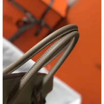 Hermes Grey Clemence Birkin 35cm Bag