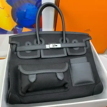Hermes Cargo Birkin 35cm Limited edition Bag in Black Canvas