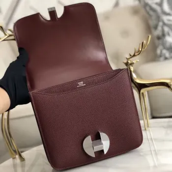 Hermes 2002 20cm Bag In Bordeaux Evercolor Calfskin