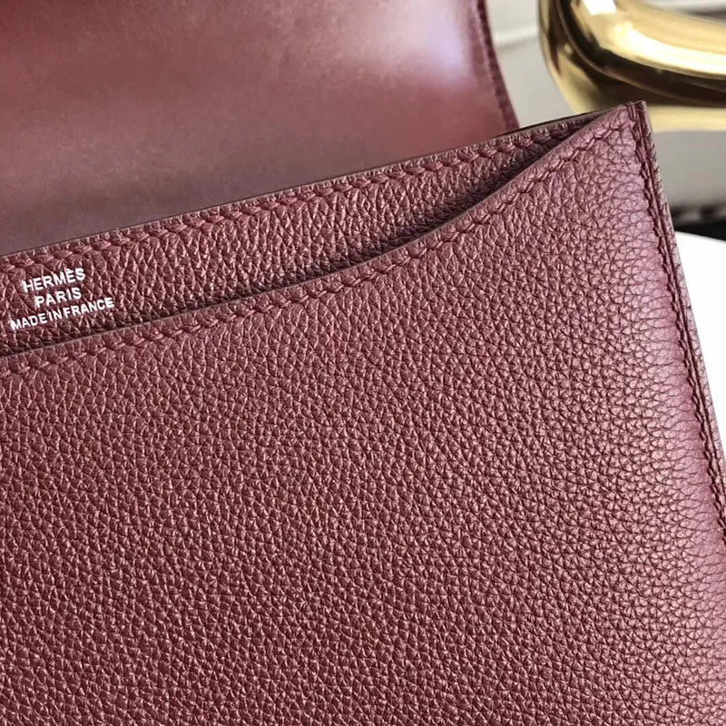 Hermes 2002 20cm Bag In Bordeaux Evercolor Calfskin