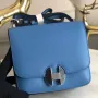 Hermes 2002 20cm Bag In Blue Paradise Evercolor Calfskin