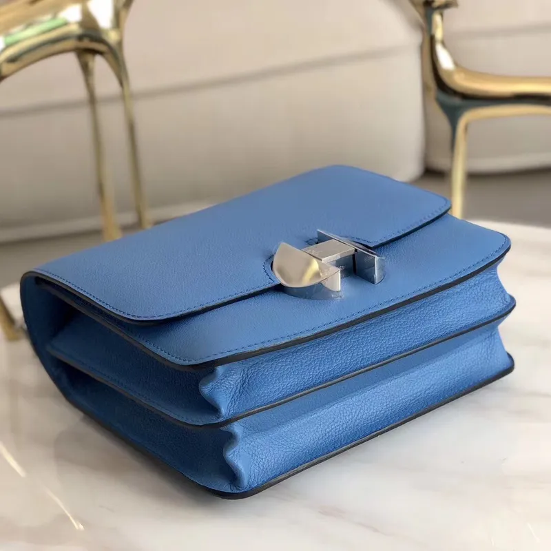 Hermes 2002 20cm Bag In Blue Paradise Evercolor Calfskin