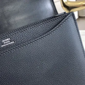 Hermes 2002 20cm Bag In Noir Evercolor Calfskin