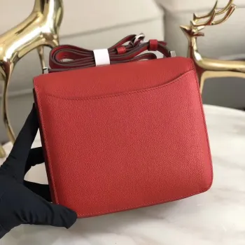 Hermes 2002 20cm Bag In Red Evercolor Calfskin