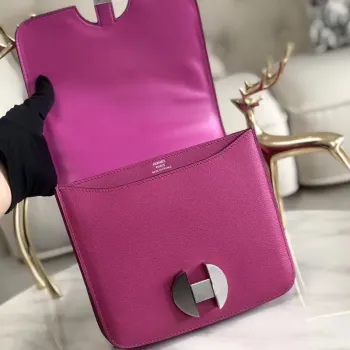 Hermes 2002 20cm Bag In Rose Purple Evercolor Calfskin