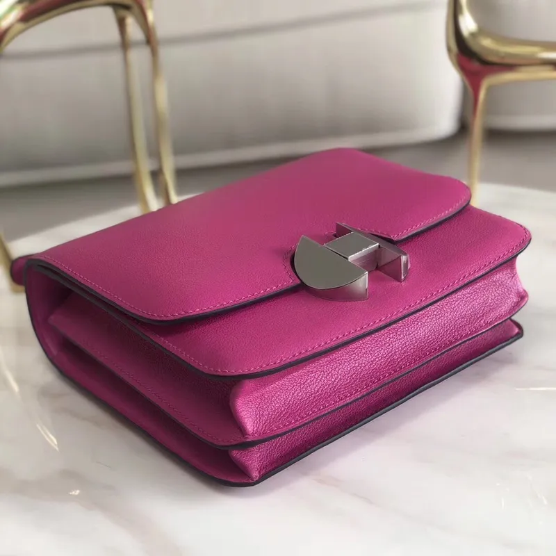 Hermes 2002 20cm Bag In Rose Purple Evercolor Calfskin