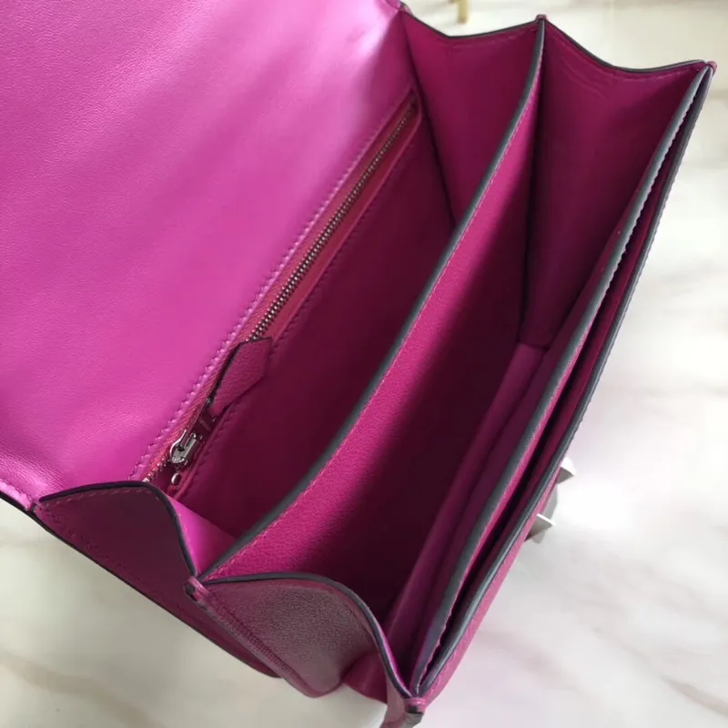 Hermes 2002 20cm Bag In Rose Purple Evercolor Calfskin
