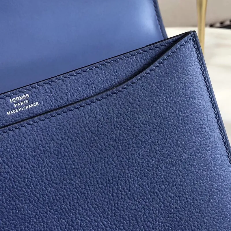 Hermes 2002 20cm Bag In Blue Brighton Evercolor Calfskin