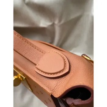 Hermes 24/24 Mini 21 Touch Bag in Gold Evercolor and Ostrich Leather