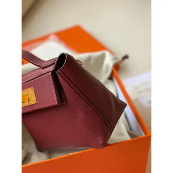 Hermes 24/24 Mini 21 Handmade Bag in Rouge H Evercolor Leather