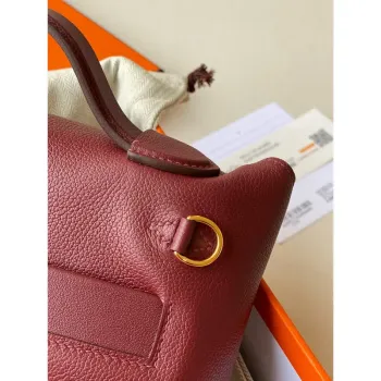 Hermes 24/24 Mini 21 Handmade Bag in Rouge H Evercolor Leather