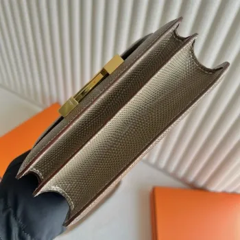 Hermes Constance 18 Handmade Bag in Taupe Lizard Leather