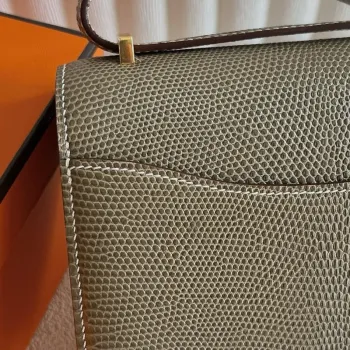 Hermes Constance 18 Handmade Bag in Taupe Lizard Leather