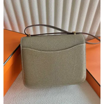 Hermes Constance 18 Handmade Bag in Taupe Lizard Leather