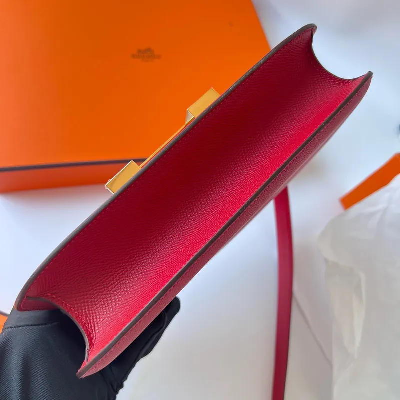 Hermes Constance 1 24 Mirror Bag In Red Epsom Calfskin