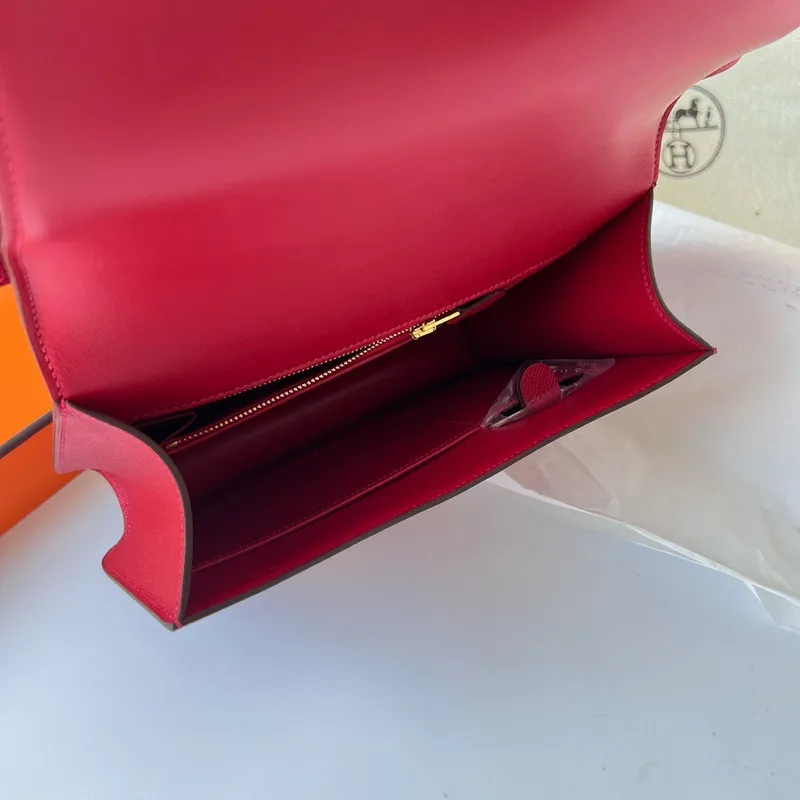 Hermes Constance 1 24 Mirror Bag In Red Epsom Calfskin