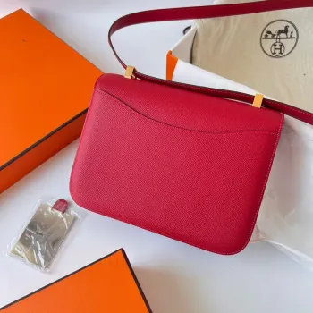 Hermes Constance 1 24 Mirror Bag In Red Epsom Calfskin