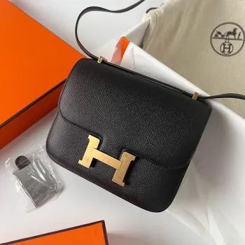Hermes Constance 1 18 Mirror Bag In Black Epsom Calfskin