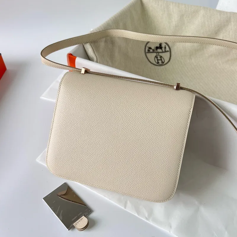 Hermes Constance 1 18 Mirror Bag In Craie Epsom Calfskin