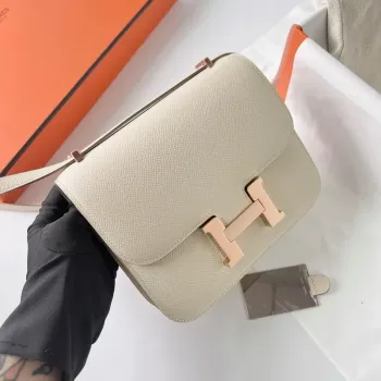 Hermes Constance 1 18 Mirror Bag In Craie Epsom Calfskin