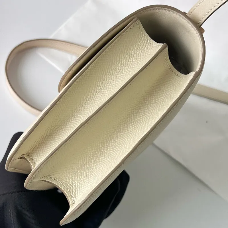 Hermes Constance 1 18 Mirror Bag In Craie Epsom Calfskin