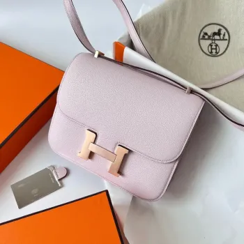 Hermes Constance 1 18 Mirror Bag In Mauve Pale Chevre Mysore Leather