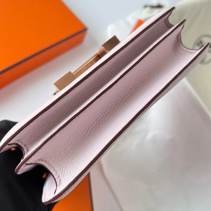 Hermes Constance 1 18 Mirror Bag In Mauve Pale Chevre Mysore Leather