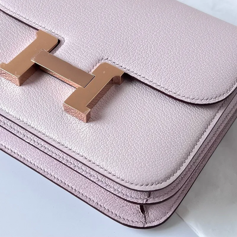 Hermes Constance 1 18 Mirror Bag In Mauve Pale Chevre Mysore Leather
