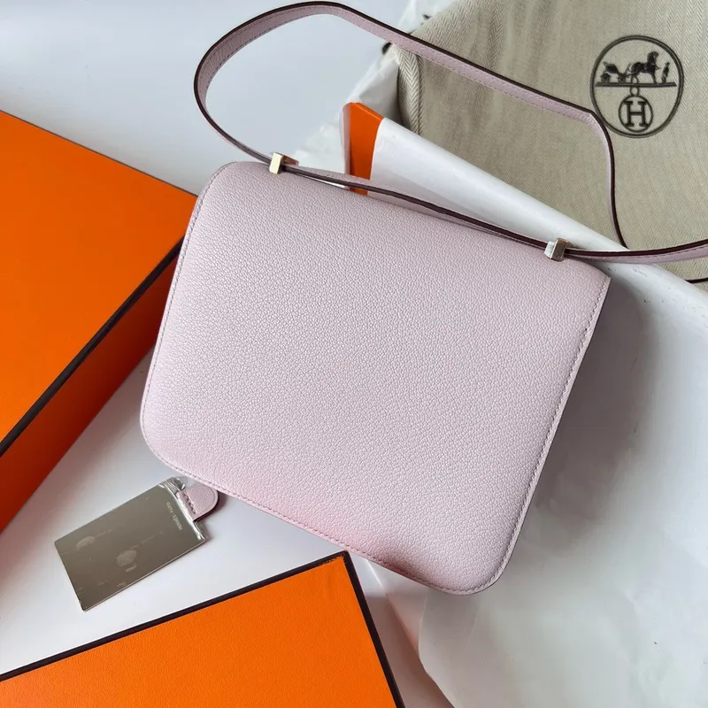 Hermes Constance 1 18 Mirror Bag In Mauve Pale Chevre Mysore Leather