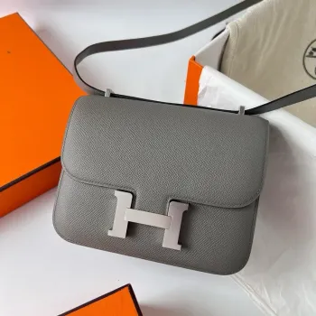 Hermes Constance 18 Handmade Bag In Gris Meyer Epsom Calfskin