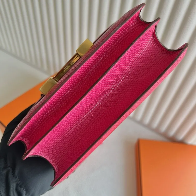 Hermes Constance 18 Handmade Bag in Fushsia Lizard Leather