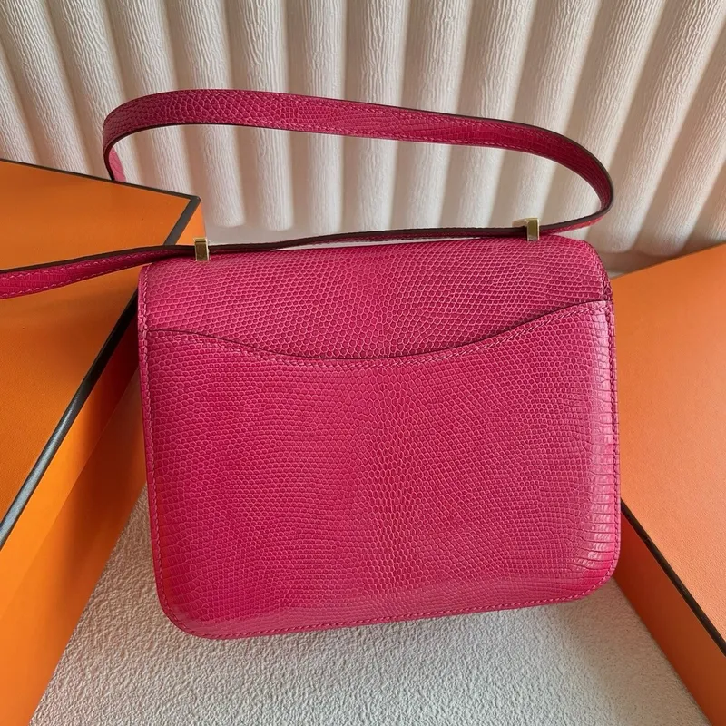 Hermes Constance 18 Handmade Bag in Fushsia Lizard Leather