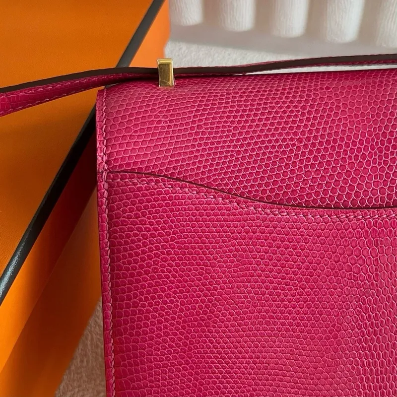 Hermes Constance 18 Handmade Bag in Fushsia Lizard Leather