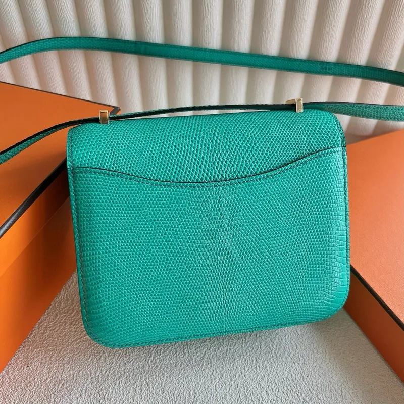 Hermes Constance 18 Handmade Bag in Menthe Lizard Leather