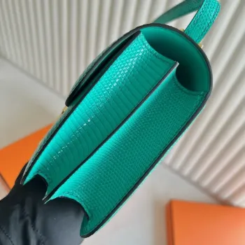 Hermes Constance 18 Handmade Bag in Menthe Lizard Leather